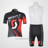 2012 Abbigliamento Ciclismo Scott Grigio e Rosso Manica Corta e Salopette